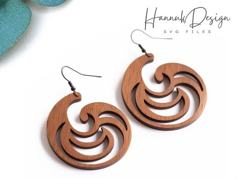 Discover the beauty of wooden earrings with our laser cut templates! Perfect for creating stylish accessories for any occasion. Siser Juliet, Laser Cut Wood Earrings, Earring Svg, Wood Earring, Laser Art, 3d Svg, Laser Cut Earrings, Earring Bundle, Lasercut Design