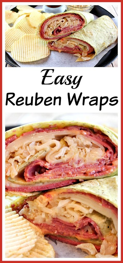 Reuben Wrap, Corned Beef Sandwich, Reuben Sandwich, Diner Recept, Quick Lunch, Quick Lunches, Quick Dinner Recipes, Saint Patrick's Day, Corned Beef