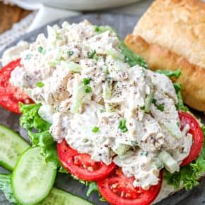 Classic Chicken Salad - Spend With Pennies Classic Chicken Salad Sandwich, Chicken Mayonnaise, Low Carb Chicken Salad, Classic Chicken Salad, Classic Tuna Salad, Homemade Chicken Salads, Best Egg Salad Recipe, Chicken Salad Sandwich Recipe, Chicken Salad With Grapes