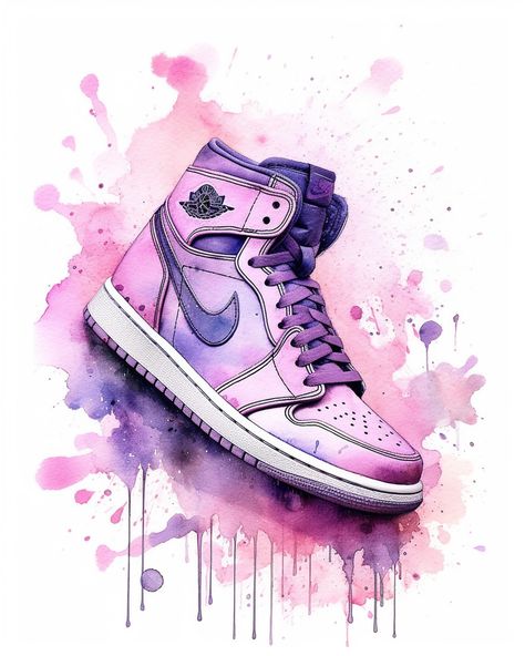 Cute Shoes Drawing, Nike Shoes Wallpaper, Air Jordan Art, Girly Shoes Sneakers, Nike Posters, Brand Pictures, Jordan Shoes Wallpaper, Graffiti Shoes, Shoe Wall Art