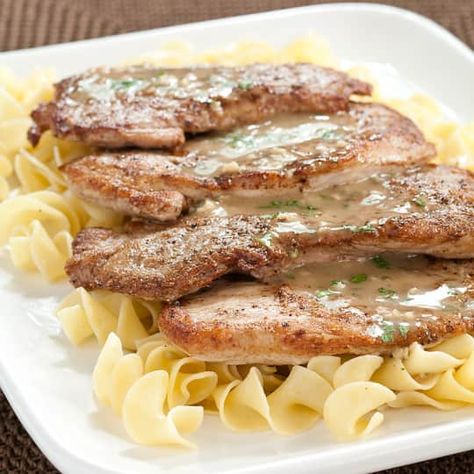 Pork Scallopini Recipes, Scallopini Recipes, Pork Scallopini, Dinner Pork, Chuck Steak, Recipes Fruit, America's Test Kitchen Recipes, Low Gi, Pork Cutlets