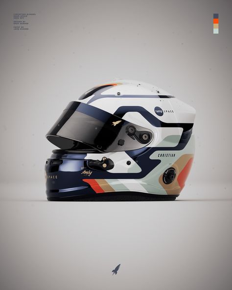 Helmet Design for Christian Gläsel from Ramp.Space Magazine. F1 Racing Helmet, Race Car Helmet Designs, F1 Helmet Design Concept Art, Race Helmet Design, Helmet Design Paint, Helmet Design Ideas, Brompton Custom, F1 Helmet Design, Racing Helmet Design