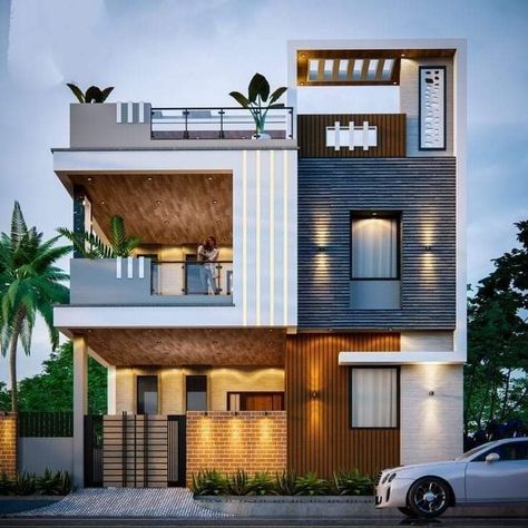 East Facing House Elevation G+1, West Facing House Elevation G+1, G 2 Front Elevation Design Latest, 2 Floor House, Front Door Modern, Aesthetic Outside, Home Front Elevation, Outside Home Decor, Outside Aesthetic