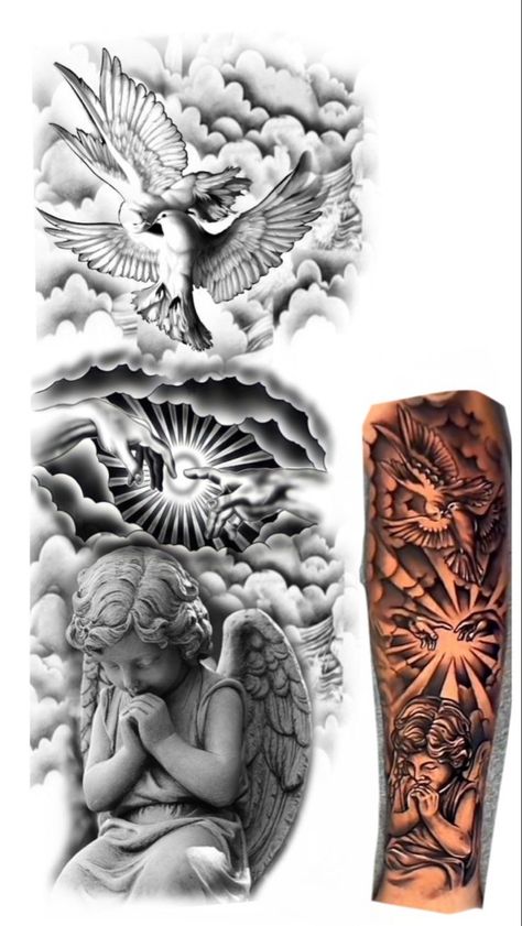 Forearm Cloud Tattoo For Men, Mens Full Sleeve Tattoo, Inside Bicep Tattoo, Wolf Tattoo Forearm, Inside Of Arm Tattoo, Mens Body Tattoos, Memorial Tattoo Ideas, Half Sleeve Tattoo Stencils, Half Sleeve Tattoos Drawings