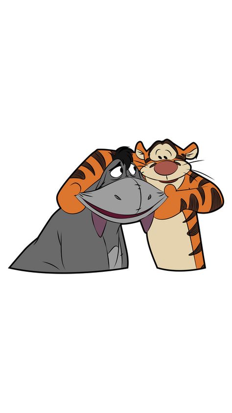 Tigger And Eeyore Wallpaper, Tigger And Eeyore Tattoo, Cartoon Best Friends Disney, Best Friend Cartoon Characters, Tigger Wallpaper, Old Kids Cartoons, Tigger And Eeyore, Tigger Eeyore, Cool Disney