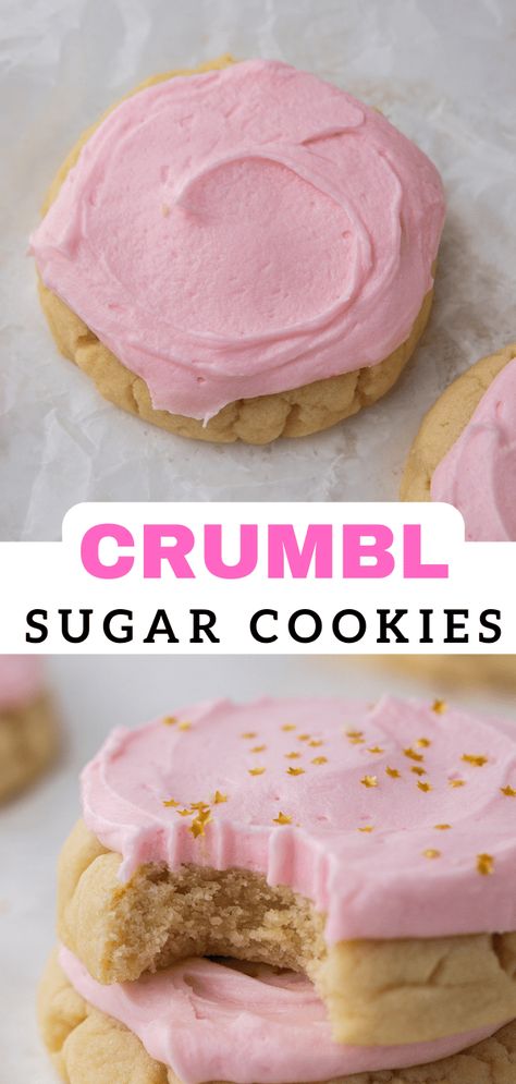 Crumbl Sugar Cookies, Crumble Cookie Recipe, Easy Baking Recipes Desserts, Sweet Snacks Recipes, Tasty Baking, Baked Dessert Recipes, Fun Baking Recipes, Baking Sweets, Copycat Recipe