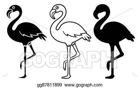 Vector Art - Vector illustrations of silhouette flamingo. EPS clipart gg87811899 - GoGraph Diy Bag Painting, Flamingo Vector, Flamingo Illustration, Silhouette Sketch, Exotic Bird, Picture Icon, Artist Portfolio, Art Icon, Vector Illustrations