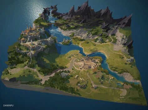 Game Environment Concept Art, Landscape Architecture Diagram, Fantasy World Map, Environment Props, Rpg Map, Game Environment, Game Concept Art, Fantasy Map, Fantasy Art Landscapes