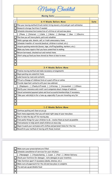 Moving Checklist TEMPLATE File Available for Openoffice and - Etsy Office Moving Checklist, Ultimate Moving Checklist, 6 Week Moving Timeline, Moving Checklist Timeline, Things To Do Before You Move, 6 Month Moving Plan, Moving Overseas Checklist, Moving Across Country Checklist, Out Of State Moving Checklist