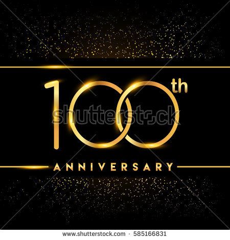 one hundred years anniversary celebration logotype. 100th anniversary logo with confetti golden colored isolated on black background, vector design for greeting card and invitation card. 100th Anniversary Celebration Ideas, 100 Years Logo, Celebration Church, 100 Years Celebration, 100 Anniversary, Conference Ideas, Gala Invitation, Church Anniversary, Conference Logo