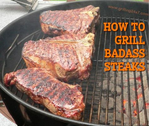 Best Grilled Pork Chops, Pork Chop Recipes Grilled, Grilling The Perfect Steak, Skirt Steak Recipes, Grilled Ribeye, Grilled Steak Recipes, T Bone Steak, Grilled Pork Chops, Rib Eye