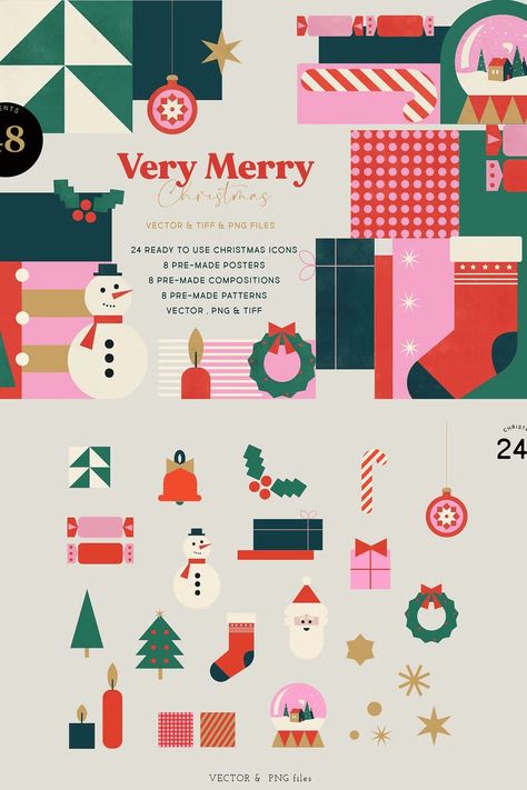 Very Merry Christmas Illustrations - Siteoutsite Holiday Campaign Design, Christmas Branding, Holiday Packaging Design, 12 Days Of Xmas, Hope Christmas, Cards Packaging, Christmas Graphic Design, Christmas Typography, Holiday Campaign