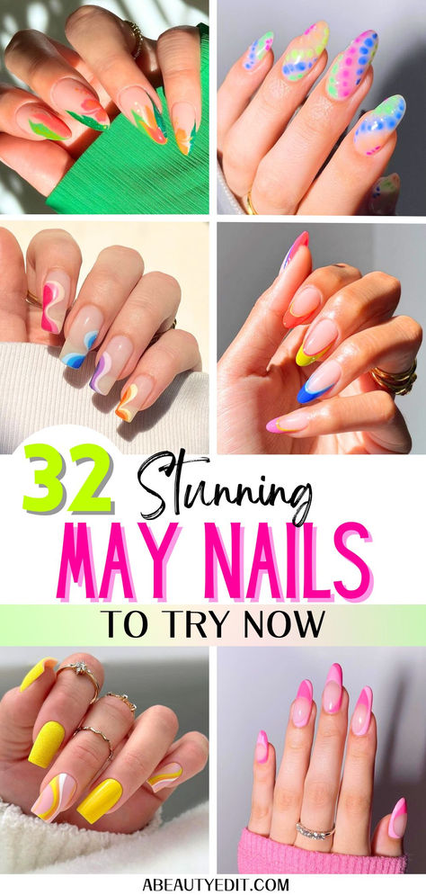 May Nail Ideas collage Nail Ideas For May 2024, May 24 Nails, 2024 May Nails, Nails For The Month Of May, May Nail Ideas 2024, Nail Ideas May 2024, May Acrylic Nail Ideas, Nails For May 2024, May Nails 2024