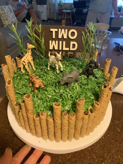 Birthday Cake For Two Year Old, Two Year Old Jungle Theme Party, Zoo Cake Birthday, Two Wild Birthday Party Cake, Two Year Old Zoo Birthday Party, Two Year Old Safari Birthday, Birthday Cakes For 2 Year Boys, Born Two Be Wild Cake Ideas, Born 2 Be Wild Birthday Cake