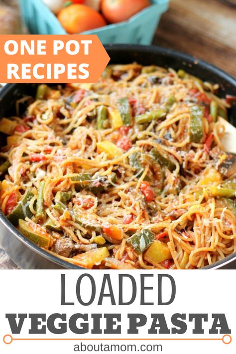 Loaded Veggie Pasta, Soup Joumou, Veggie Pasta Recipes, Vegetable Pasta Recipes, Vegetable Pasta Bake, Three Cup Chicken, Veggie Spaghetti, Meatless Pasta, Cajun Jambalaya