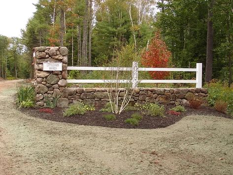 Gated Entry Landscaping, Landscaping At Driveway Entrance, Front Gate Landscaping Entrance, Driveway Entrance Landscaping Country, Driveway Landscaping Entrance Country, Acreage Landscaping Driveway Entrance, Drive Way Entrance Ideas, Gate Entrance Landscaping Ideas, Country Driveway Entrance