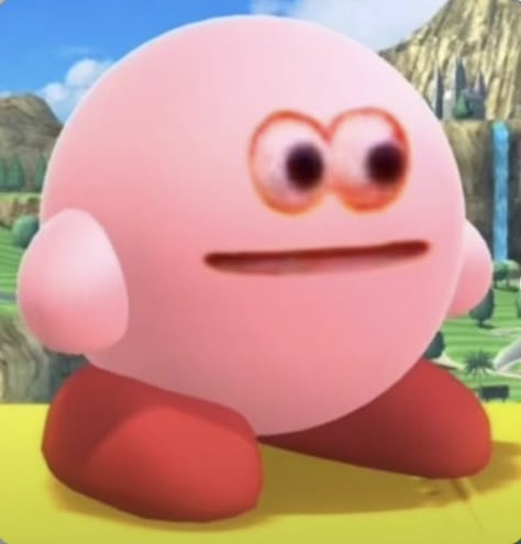 Cute Kirby Pfp, Cursed Kirby, Imessage Sticker, Kirby Memes, Farm School, Laughing Emoji, Smash Or Pass, Kirby Art, Old Memes