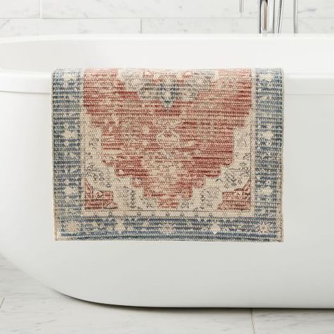 Bath Linens | West Elm Bathroom Rugs Ideas Master, Bath Mats Bathroom Ideas, Bath Runner, Cute Bath Mats, Japanese Philosophy, West Elm Kids, Cotton Bath Mats, Marina Blue, Bath Linens