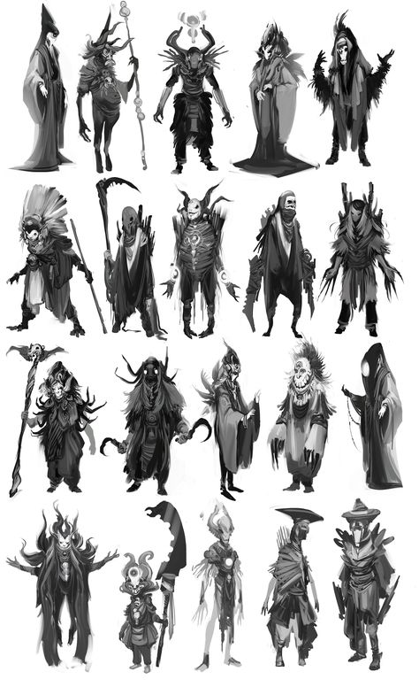 Monster Silhouette Concept, Character Silhouettes Concept, Character Design Thumbnails, Character Concept Art Sketch, Lust Character Design, Character Iterations, Silhouette Concept Art, Pirate Concept Art, Supervillain Character Design