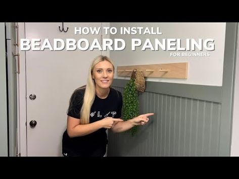 How to Install Beadboard Paneling for Beginners - YouTube Install Beadboard Paneling, Wide Beadboard Paneling, Beadboard With Wallpaper, Black Beadboard Walls, Painting Beadboard Paneling, Painting Beadboard, Installing Beadboard Panels, Diy Beadboard Walls, Beadboard Diy