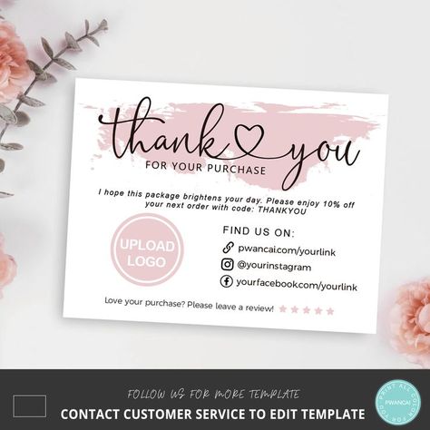 Small Shop Thank You Cards, Thank You Bussines Card, Cake Thank You Card, Thank You Note For Small Business, Thank Card For Customer, Order Thank You Card, Thank You Notes For Customers Cute Ideas, Thank You Card Ideas For Small Business, Thankyoucard Design Business