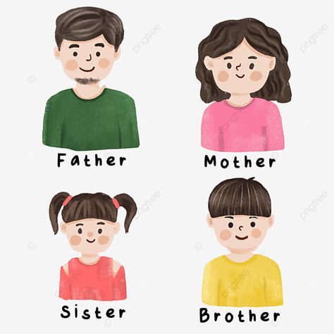 Family Picture Cartoon, Avatar Family, Avatar Illustration, Keluarga Saya, Mini Drawing, Spring Arts And Crafts, English Worksheets For Kindergarten, Family Clipart, Person Cartoon