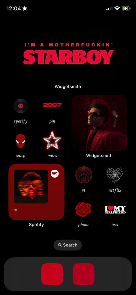 Ios16 Homescreen Ideas Aesthetic, Widgetsmith Ideas Red, Red Wallpaper Iphone Ios 16, Iphone Layout Ideas Aesthetic, Phone Wallpaper And Widgets, Aethstetic Icons, Red Ios 16 Wallpaper Ideas, Red Iphone Aesthetic Homescreen, Home Screen Ideas Iphone Aesthetic