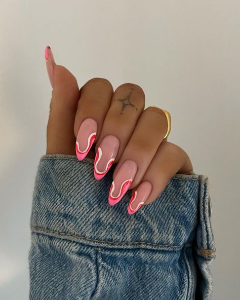 20 Elegant Nail Designs You'll Love Basic Baddie Nails, Swirl Nail Art, Pink French Nails, Elegant Nail, May Nails, Elegant Nail Designs, Viral On Tiktok, Baddie Nails, Cute Summer Nails