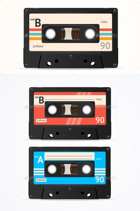 Colorful Cassette Tape Old Set - Man-made Objects Objects Cassette Tape Art, Adult Party Themes, Projets Cricut, Tape Art, 패턴 배경화면, Audio Cassette, Cassette Tape, Cassette Tapes, Illustration Vector