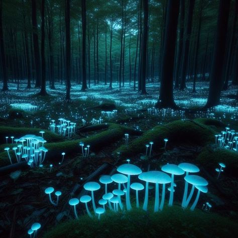 Stranger💫 Strange Forest Aesthetic, Haunted Forest Aesthetic, Monster Forest, Forest Biome, Forest Clearing, Forest At Night, Magical Landscape, Forest Magic, Hidden Forest