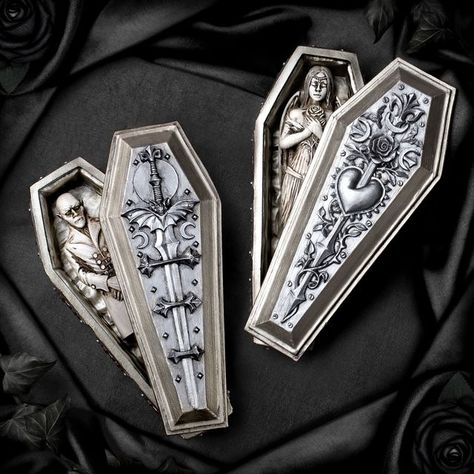 Coffin Aesthetics, Coffin Aesthetic, Witchy Products, Dark Bride, Vampire Coffin, Gothic Coffin, Alchemy Gothic, Aesthetic Goth, Goth Home