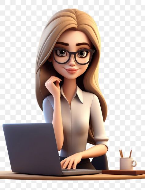 Working Cartoon, Computer Cartoon, Va Logo, Office Cartoon, 2d Character Animation, Graduation Images, Online Store Design, Png Girl, Pop Art Women