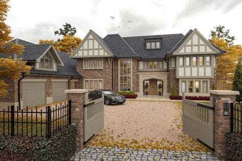 Tudor House Exterior, Brown Farmhouse, Architecture Residential, Rural Architecture, Dream Life House, House Extension Design, American House, Tudor House, Dream House Rooms