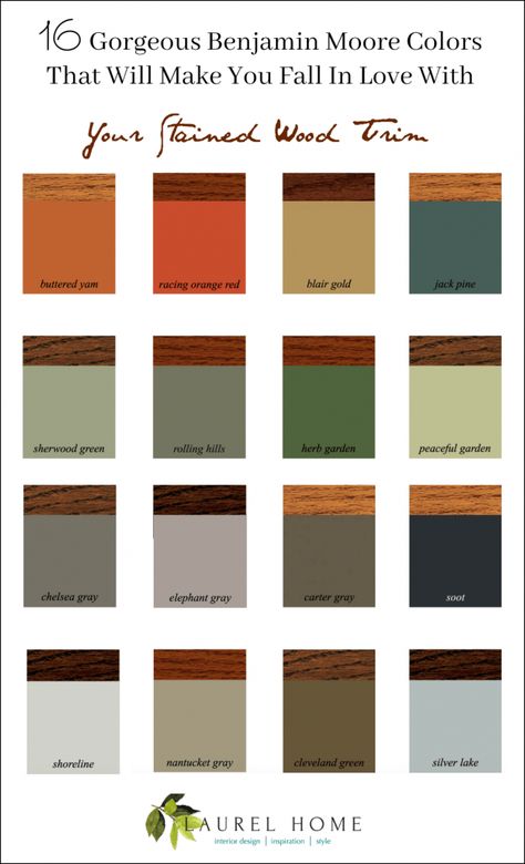 10+ Wonderful Best Wall Color For Walnut Furniture Photos -  -  #bestwallcolorforwalnutfurniture Check more at https://color-combination.com/10-wonderful-best-wall-color-for-walnut-furniture-photos/ Stained Wood Trim, Natural Wood Trim, Dark Wood Trim, Best Wall Colors, Neutral Wall Colors, Stained Trim, Dark Trim, Oak Trim, Benjamin Moore Colors