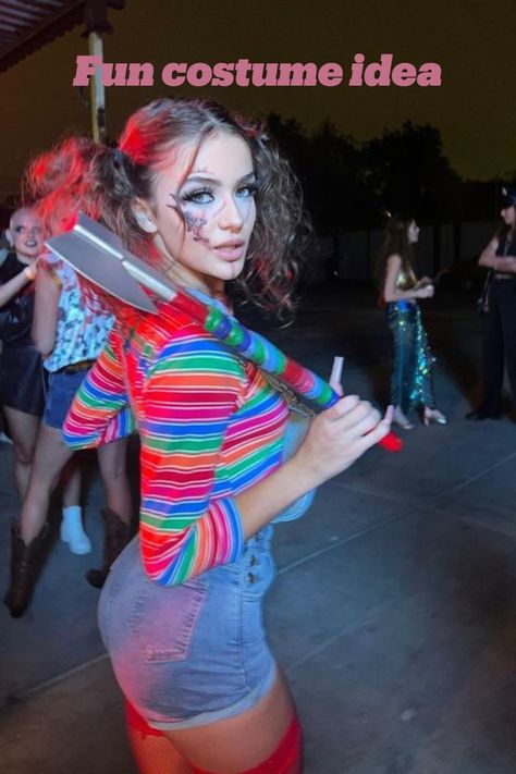 Halloween Chucky Doll sexy costumes idea!!! SHOP NOW... #amazonfinds #halloween2023 #outfithalloween #costumesinspo #halloweencouple #chucky #halloweenidea #chucky #halloweencostume #october #autumn Halloween Costumes Women Chucky, Chucky Outfit Ideas, Chucky Costume Diy Female, Hot Horror Costumes, Chucky Costumes Female, Cute Chucky Costume Women, Chucky And Tiffany Costumes, Chucky Costume Women, Bride Of Chucky Halloween Costume