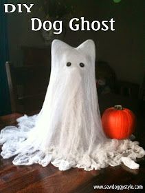 Sew DoggyStyle: Cheesecloth Ghost - Dog Edition! Cheesecloth Ghost, Dog Ghost, Whatever Forever, Ghost Crafts, Halloween Ghost Decorations, Ghost Diy, Adornos Halloween, Halloween Crafts Decorations, Ghost Dog