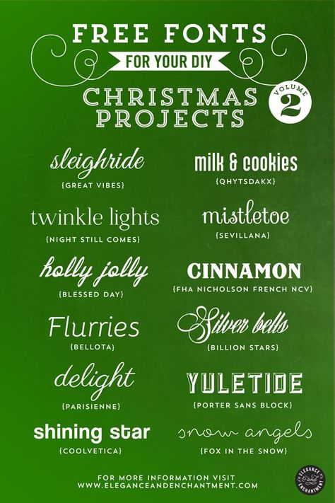 Free Fonts for Christmas Projects - DIY, Crafts, Cards, and Blogging // From Elegance & Enchantment Nightmare Before Christmas Font, Diy Fonts, Diy Christmas Projects, Christmas Fonts Alphabet, Canva Christmas, Alphabet Christmas, Fonts Cricut, Fonts Canva, Fonts Cursive