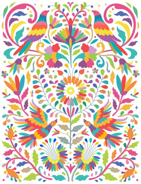 TENANGO OTOMI on Behance Mexican Otomi Pattern, Mexican Otomi Art, Otomi Embroidery Pattern, Mexican Floral Pattern, Otomi Pattern, Mexico Pattern, Mexican Patterns, Otomi Art, Mexican Folk Art Decor