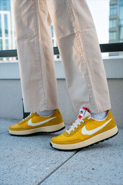 HOW TO STYLE: Nikecraft x Tom Sachs General Purpose Shoe Archive.  Three distinct outfits ranging from upscale dress to casual laid back pieces.  #sneakers #howto #style Tom Sachs General Purpose Shoe Outfit, Nike Tom Sachs Outfit, General Purpose Shoe Outfit, Tom Sachs General Purpose Shoe, Nike Tom Sachs, General Purpose Shoe, Nike Craft, Tom Sachs, Stylish People