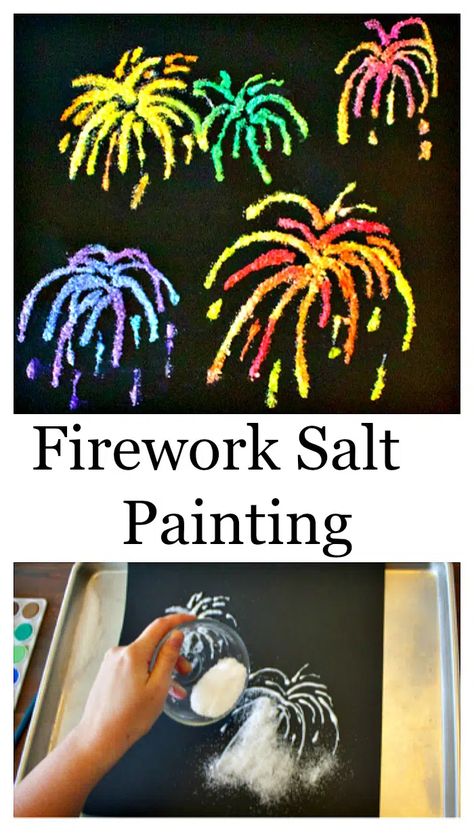 Prek 4th Of July Crafts, Fourth Of July Activities For Teens, Fourth Of July With Kids, 4th Of July Process Art, 4th Of July Science Experiments, Painting For Independence Day, Bonfire Crafts, Vacation Crafts, Fireworks Craft For Kids