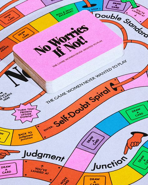 Billie made a board game about the impossible expectations women face every day | Ad Age Graphic Design Board Game, Board Game Poster Design, Board Game Illustration, Card Game Illustration, Board Game Poster, Card Game Design, Story Circle, Game Card Design, Monopoly Board