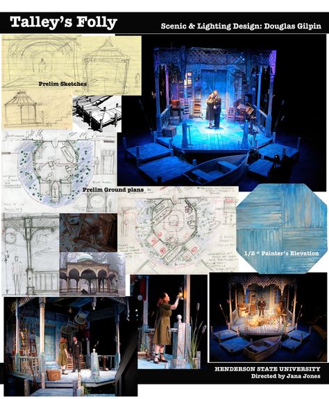 Talley's Folly @ Henderson State University Stage Design by Douglas Gilpin Contemporary Theatre Design, Set Design Portfolio, Scenography Sketch, Scenic Design Sketch, Theatre Inspiration, Set Design Theatre, Stage Set Design, Theatre Design, Set Designs