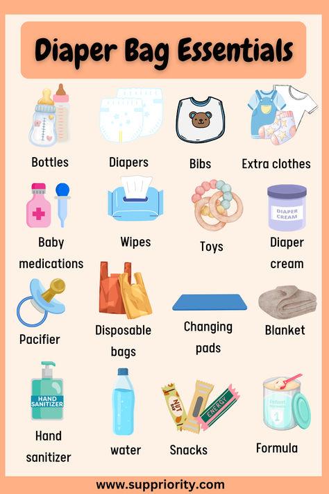 Diaper bags make life easier when you have all the diaper bag essentials such as wipes, snacks, and a change of clothes well prepared. Having a go-to bag packed and ready means fewer stressful situations and more enjoyable outings with your little one. It helps you handle those unexpected moments with ease and ensures that you’re always prepared for whatever the day brings. Things To Put In Diaper Bag, Necessities For Newborn, How To Pack A Diaper Bag, Pumping Bag Essentials, What To Put In Diaper Bag For Newborn, What To Pack In Diaper Bag, Diaper Cart Essentials, Things Needed For Baby, Baby Things You Need