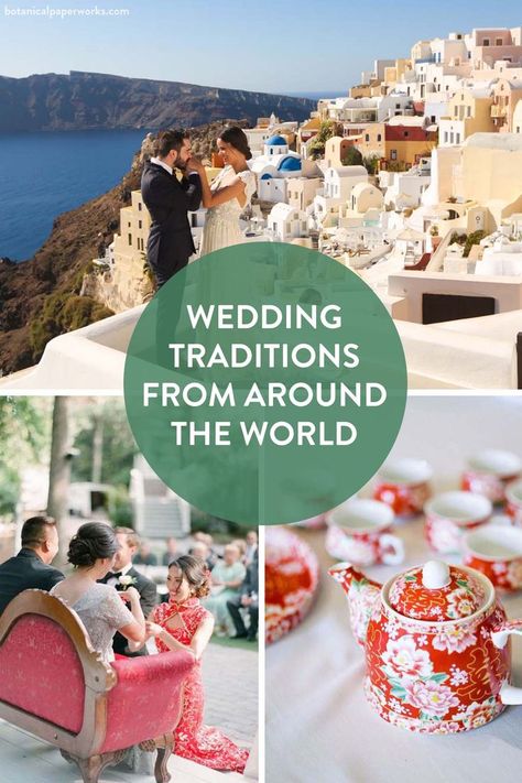 Learn about wedding traditions around the world, from the UK to Europe and Asia. After reading these ideas, you may be inspired to bring an old tradition from your heritage to your wedding day. Weddings Around The World, Wedding Traditions Around The World, Unique Wedding Traditions, Multicultural Wedding Ideas, Wedding Ideas Traditional, German Wedding Traditions, Traditional Wedding Gifts, Swedish Wedding, Cultural Wedding