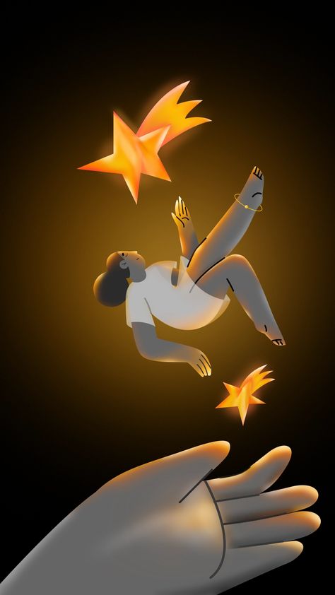 Falling star 💫 by Kseniia Meleshchuk on Dribbble Falling Star Illustration, Character Falling, Falling Illustration, Falling Animation, Fairytale House, Falling Star, Star Illustration, Motion Designer, Falling Stars