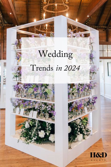 Curious what's hot in 2024 weddings? Dive into our blog post and discover the coolest trends, from unique themes to creative color schemes. Unique Event Decor, Popular Wedding Themes, 2023 Weddings, Wedding Theme Color Schemes, Wedding Flower Trends, Popular Wedding Colors, Unique Themes, Flower Backdrop Wedding, Event Trends