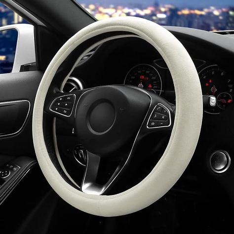 Amazon.com: OTOSTAR Soft Velvet Steering Wheel Cover, Universal Luxury Steering Wheel Protector Car Interior Accessories 15 inch (Creamy White) : Automotive Car Steering Wheel Cover, Car Interior Accessories, Steering Wheel Cover, Wheel Cover, Creamy White, Soft Velvet, Interior Accessories, Steering Wheel, Wheel