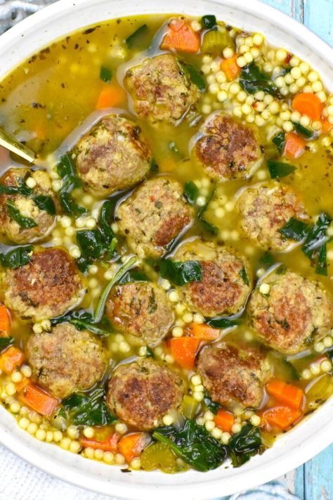 Italian Wedding Soup is a restaurant classic featuring hearty meatballs and pasta in a light and flavorful broth. Wedding Soup Meatball Recipe, Meatballs And Pasta, Pit Beef, Restaurant Classic, Italian Meatball Soup, Italian Soup Recipes, Italian Wedding Soup Recipe, Pasta Restaurants, Meatball Dinner