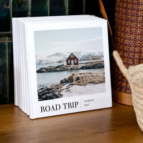 Trip Album Ideas, Printed Photo Album Ideas, Travel Photo Journal, Travel Photo Book Layout Design, Photo Book Covers Ideas, Yearly Photo Books, Travel Photo Album Layout, Trip Book Design, Photobook Design Creative