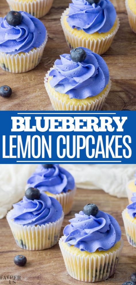 These Lemon Blueberry Cupcakes combine two bright, zesty flavors and are topped with a sweet buttercream frosting. This dessert is perfect for Easter, but could also be used for a gender reveal party, child's birthday or graduation! #easter #desserts #lemonblueberrycupcakes #cupcakes Blueberry Lemon Cupcakes, Sweet Buttercream Frosting, Lemon Blueberry Cupcakes, Blueberry Cupcakes, Easy Easter Desserts, Easter Desserts, Easter Desserts Recipes, Kid Desserts, Lemon Cupcakes